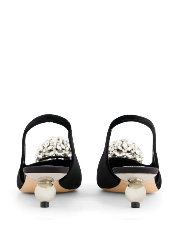 GIAMBATTISTA VALLIビジュー装飾 シューズ 黒 GIAMBATTISTA VALLIビジュー装飾 シューズ 黒