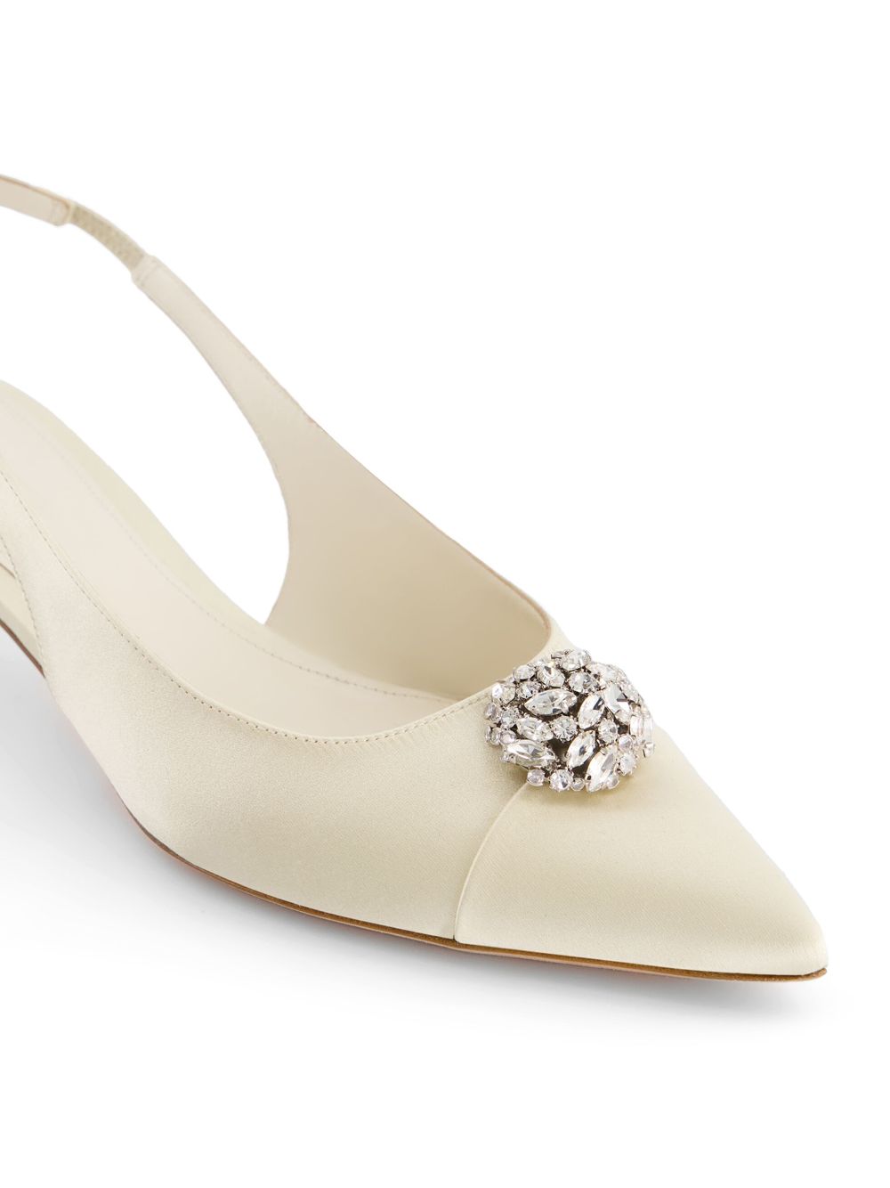 Giambattista Valli 35 mm slingback pumps met kristallen Beige