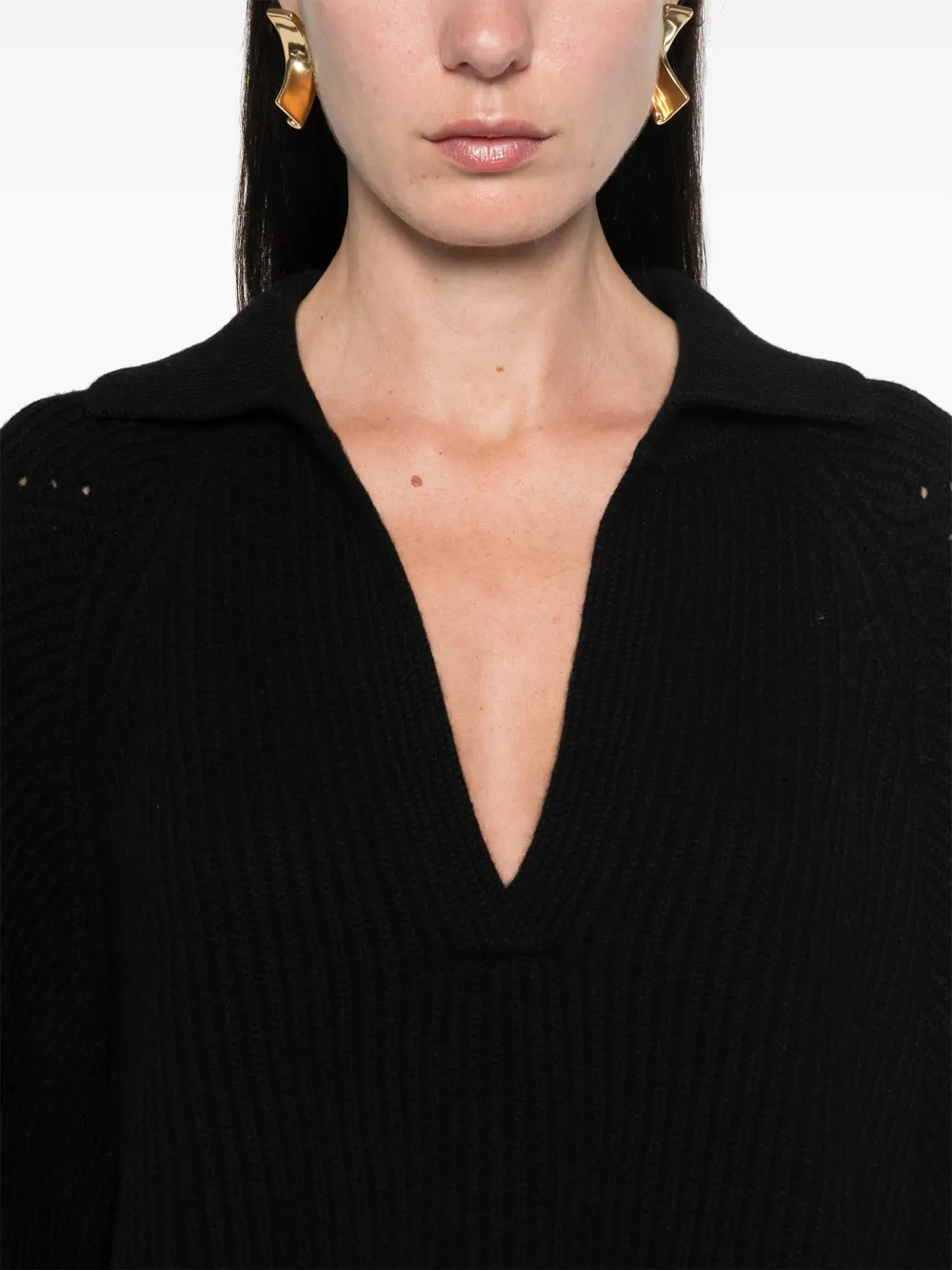 Nude Geribbelde sweater Zwart