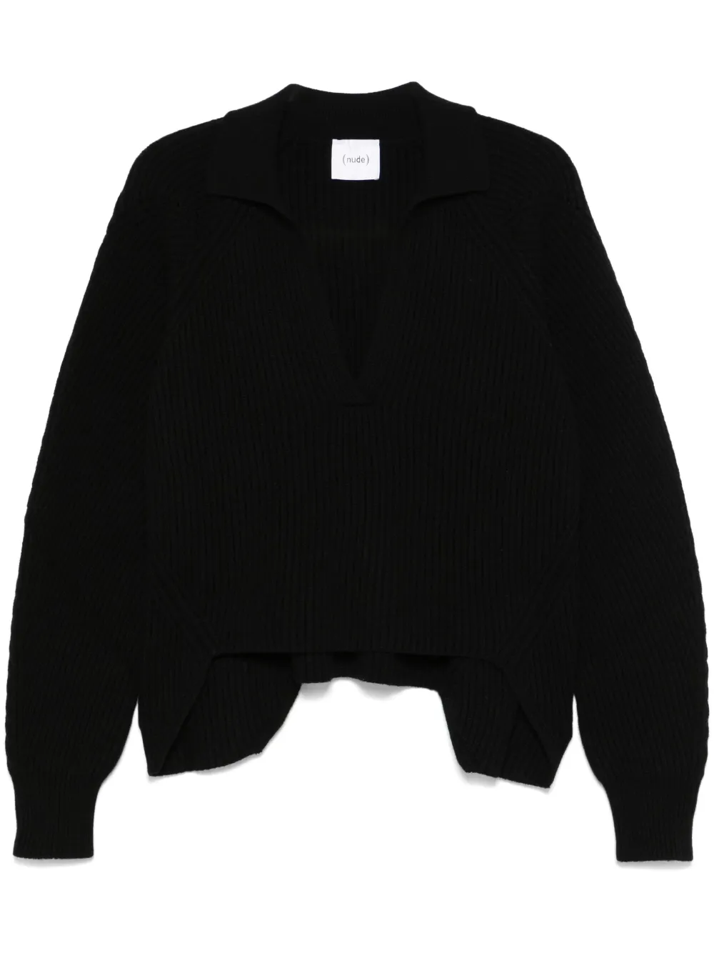 Nude Geribbelde sweater Zwart