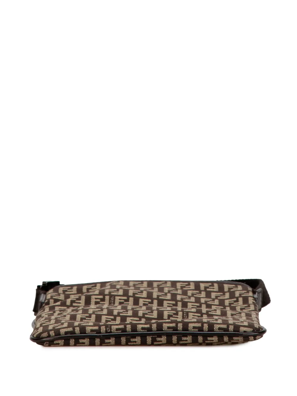 Pre-owned Fendi 2000-2010 Zucchino Canvas Crossbody Bag In Brown