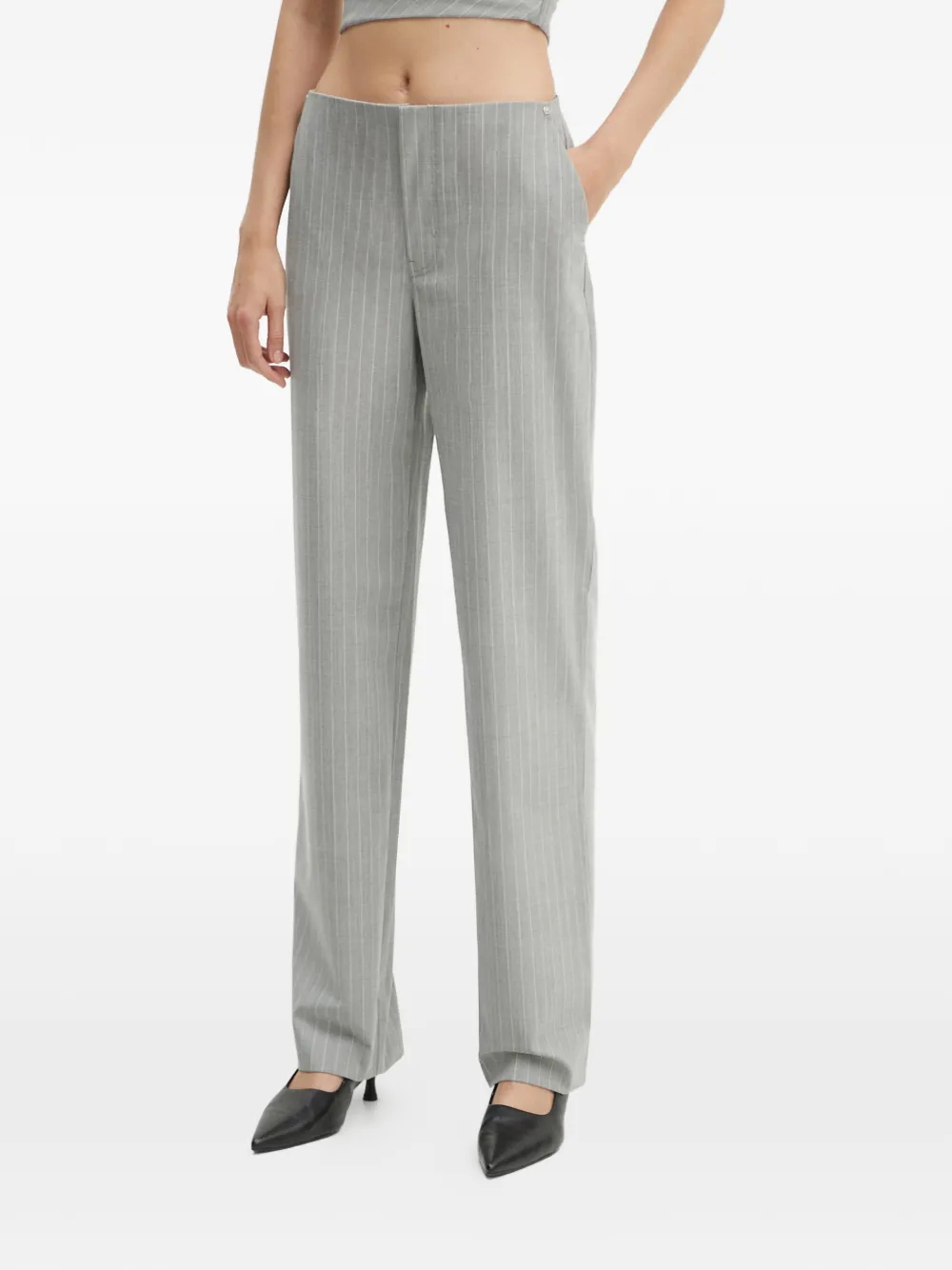 MOSCHINO JEANS pinstripe trousers - Grigio