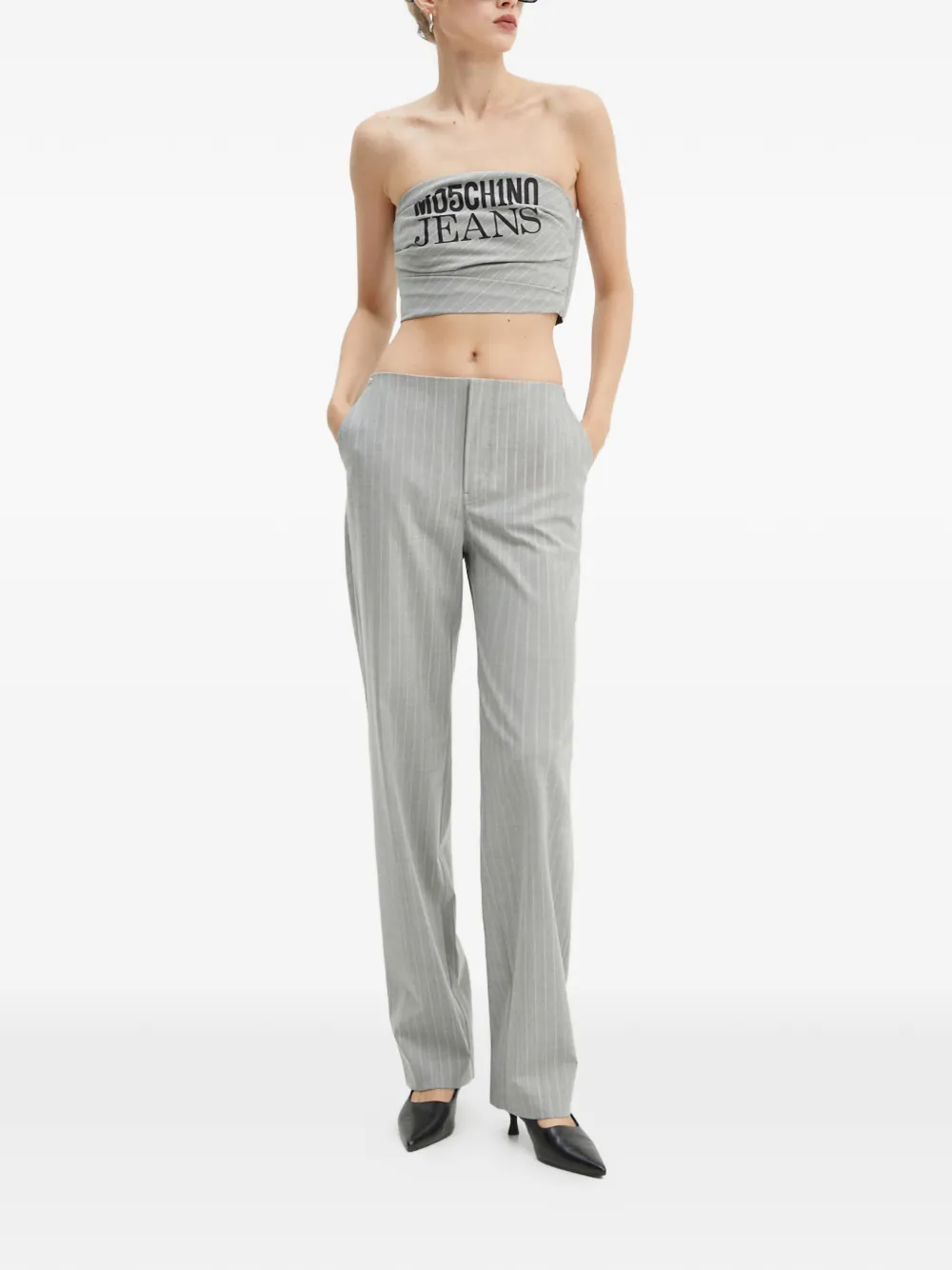  Moschino Jeans Pinstripe Trousers - Grey 