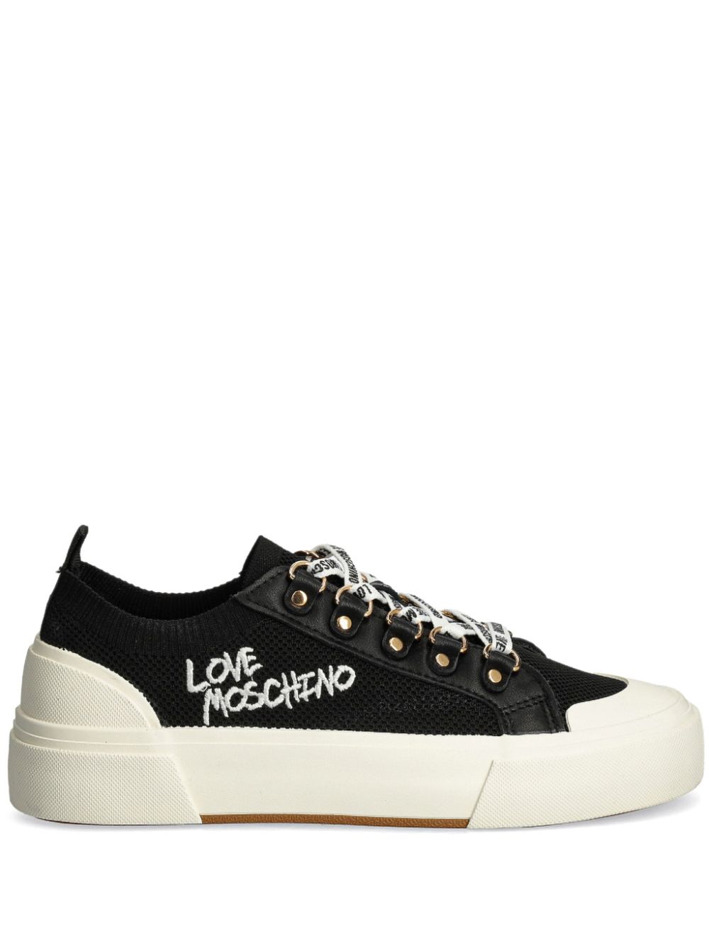 Love Moschino Sneakers met borduurwerk Zwart