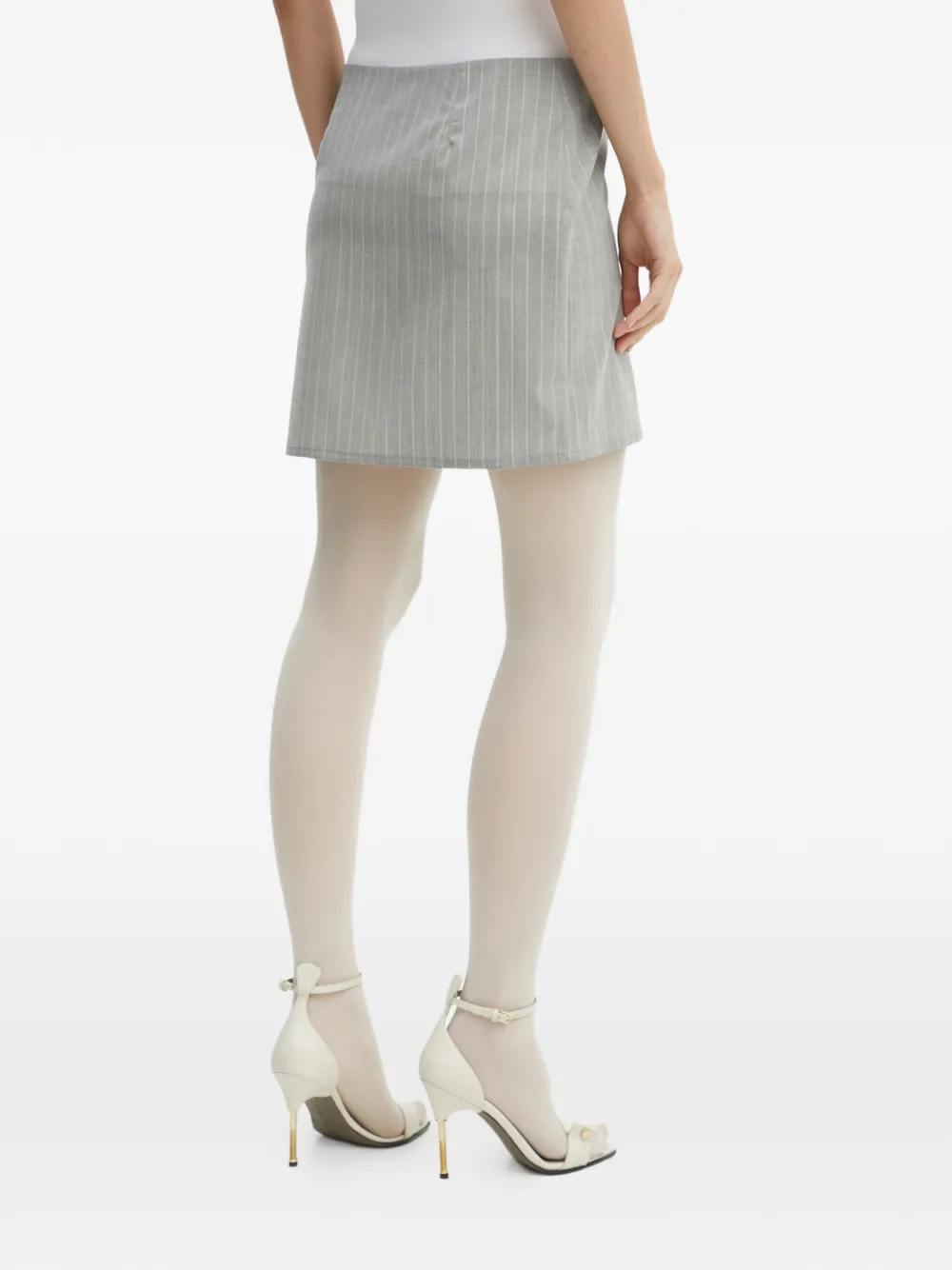  Moschino Jeans Striped-pattern Mini Skirt - Grey 