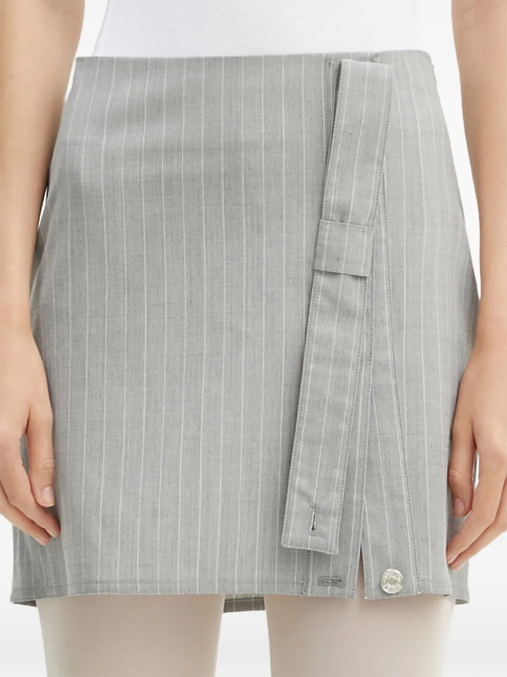MOSCHINO JEANS striped-pattern mini skirt - Grigio