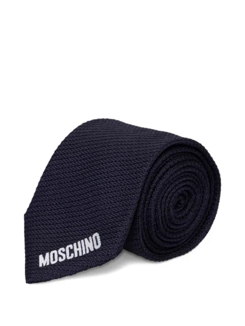 Moschino logo-embroidered tie