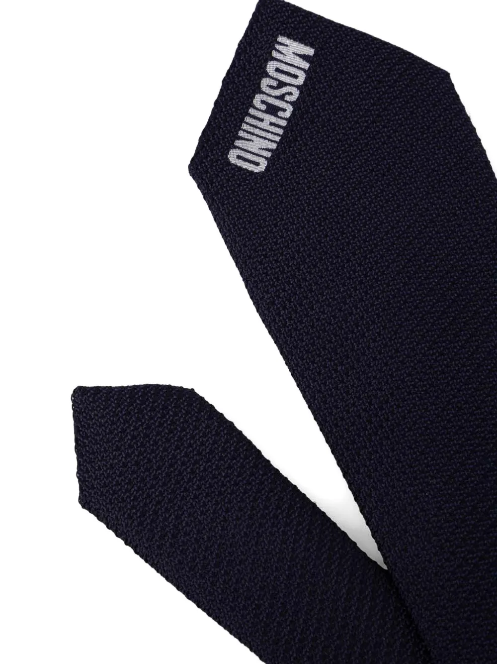 Moschino logo-embroidered tie - Blauw