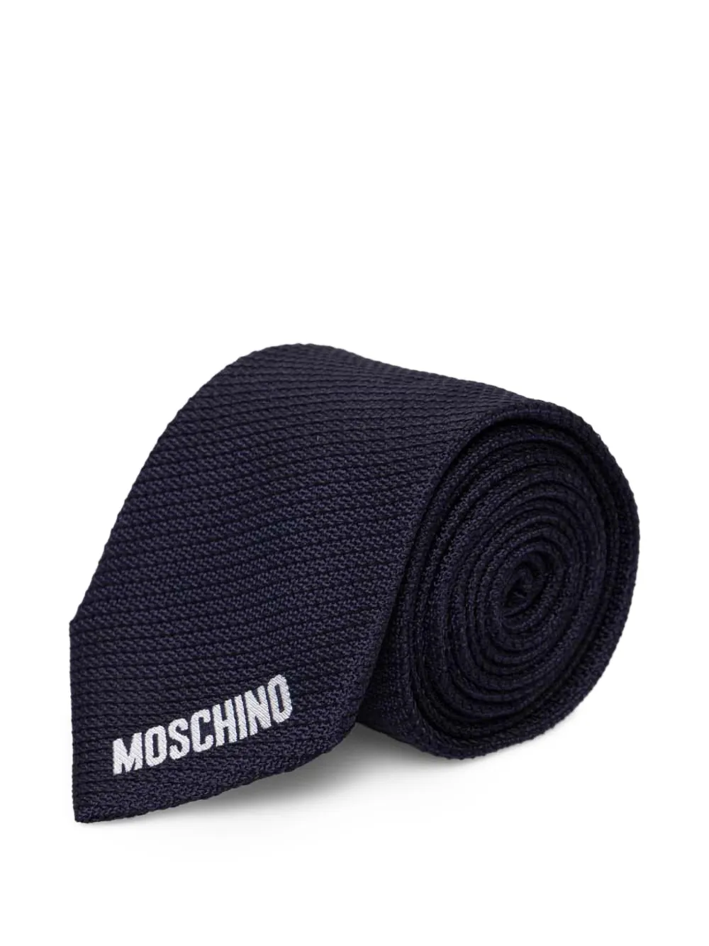 Moschino logo-embroidered tie - Blau