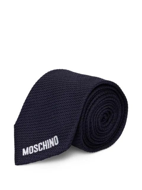 Moschino logo-embroidered tie