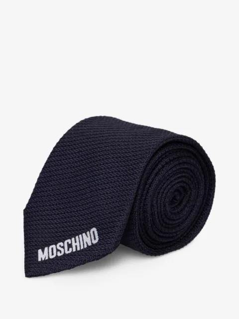 Moschino logo-embroidered tie
