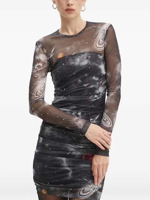 MOSCHINO JEANS long-sleeve graphic dress