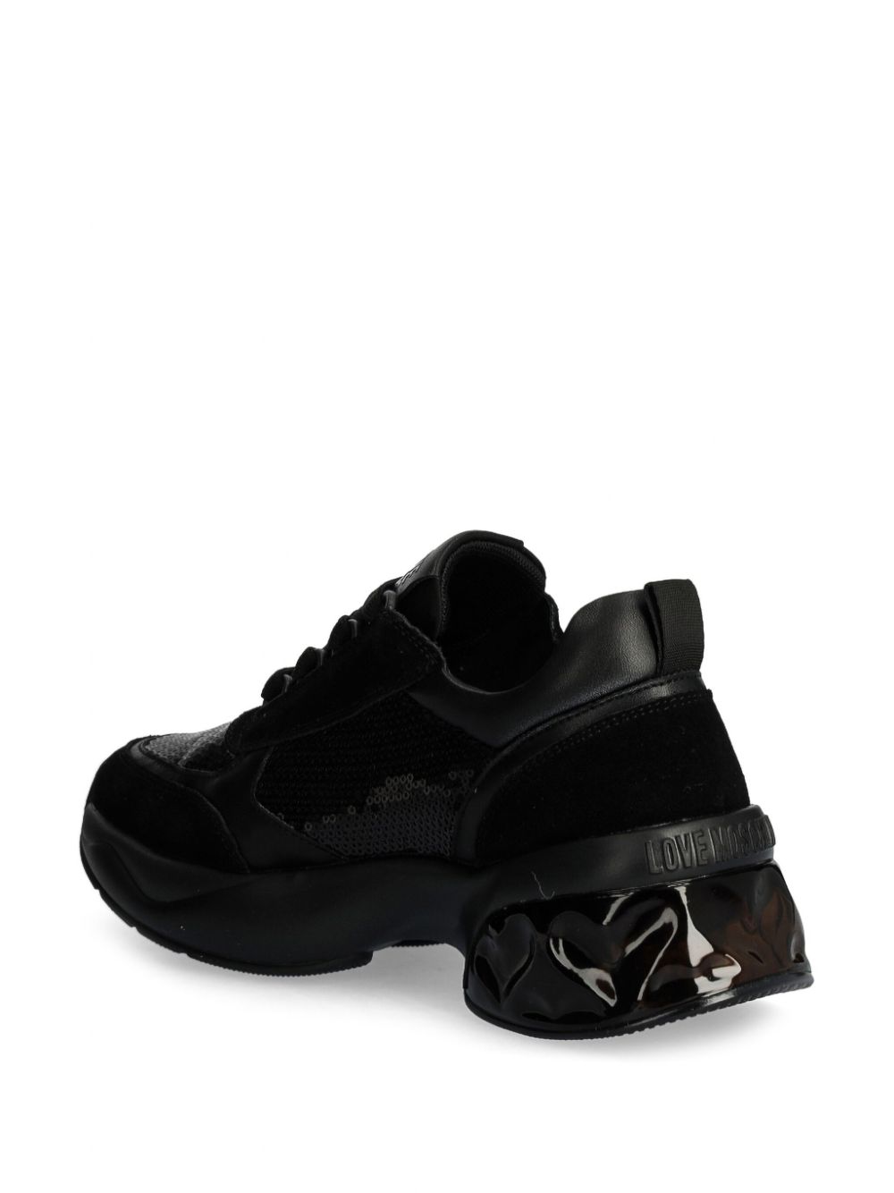 Love Moschino Sneakers met pailetten Zwart