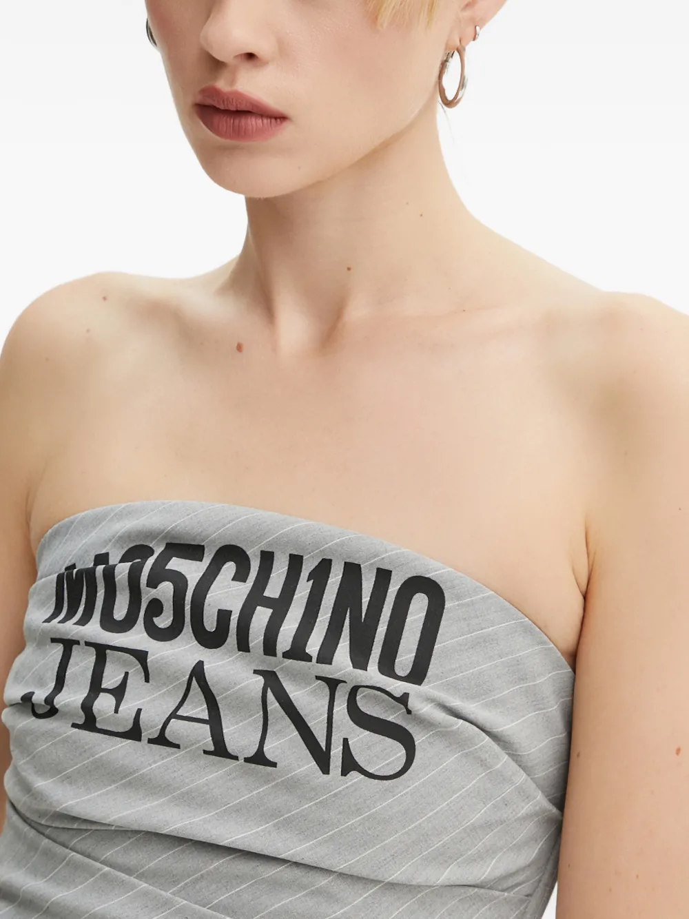 MOSCHINO JEANS Bandeau top met krijtstreep Grijs