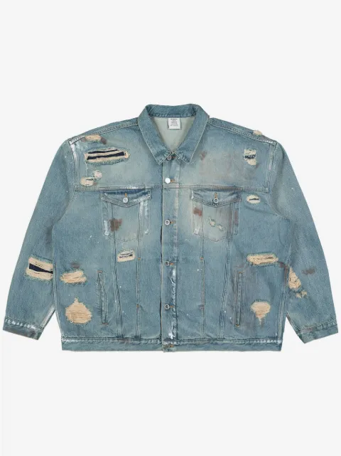 VETEMENTS ripped-detailing denim jacket 
