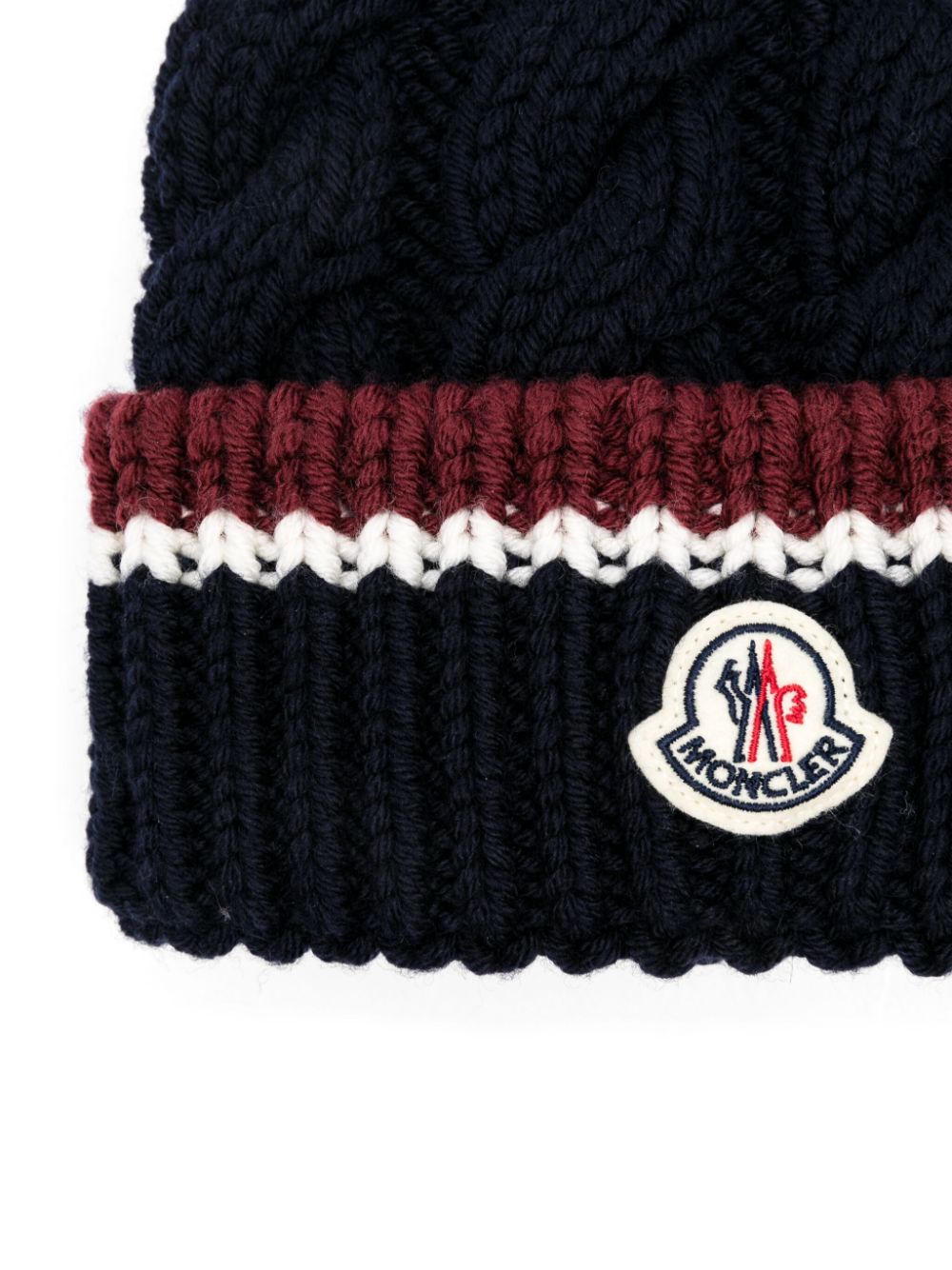 Moncler logo-patch beanie hat - Blue