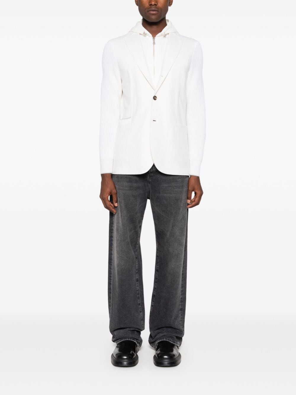 Shop Eleventy Layered Blazer In White