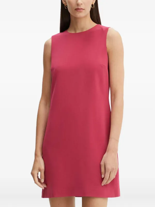 Theory Crew-neck Mini Dress in Pink