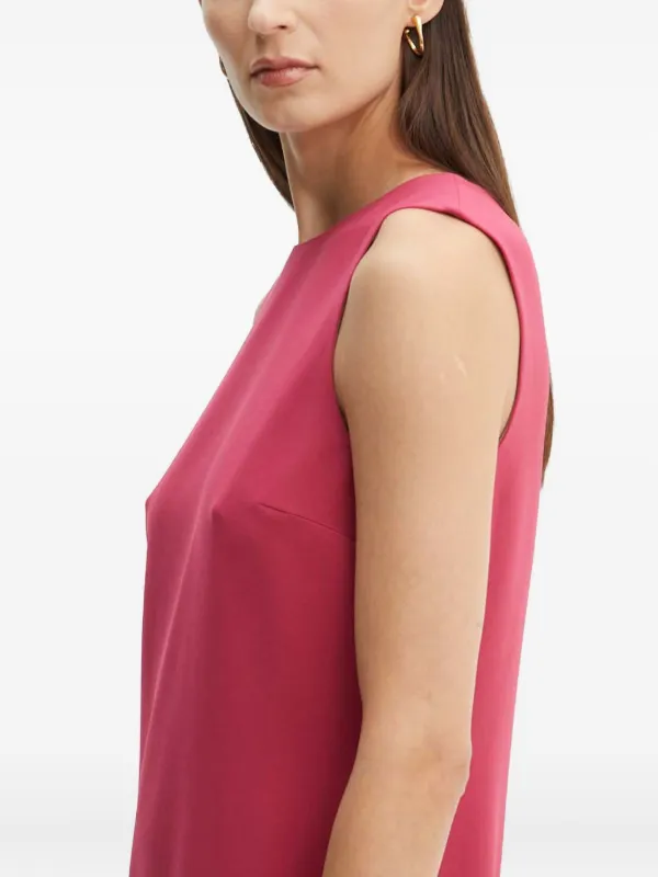 pink crew neck dress Elena High Neck Crochet Maxi Dress - Hot Pink