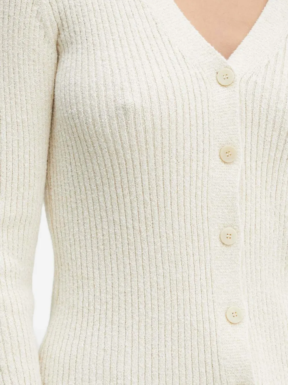 Theory Button V-neck Cardigan In Neutral