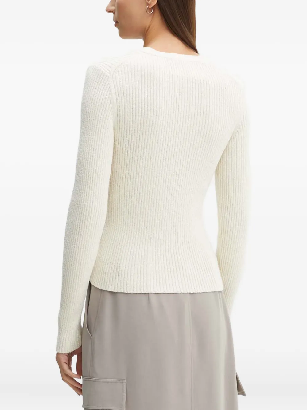 Theory Button V-neck Cardigan In Neutral