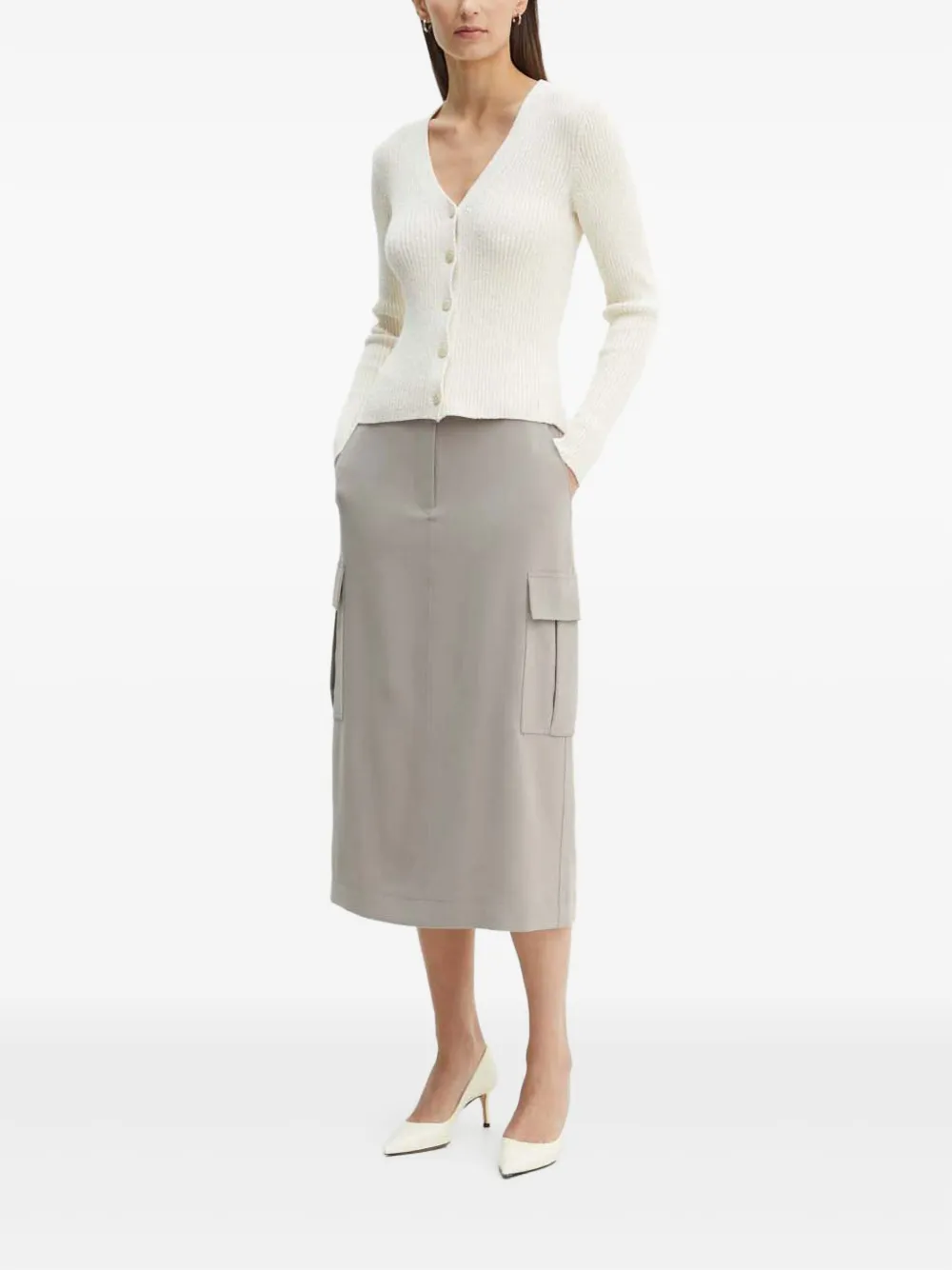 Theory button v-neck cardigan | Cardigans | Image 2