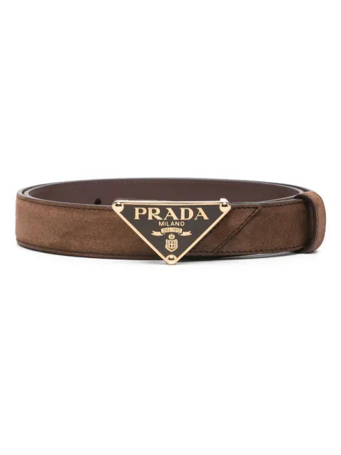 Prada enamel triangle-logo belt