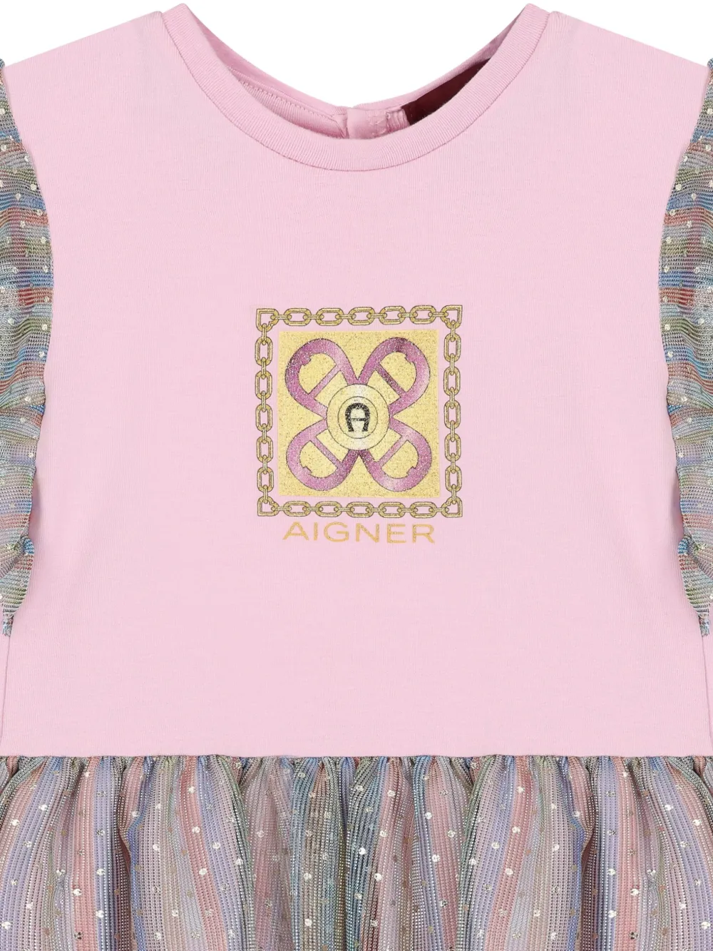 Aigner Kids Jurk met logoprint Roze