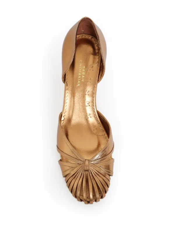 Sarah Chofakian Scarpin Sarah Com Salto 55mm | Dourado | FARFETCH BR