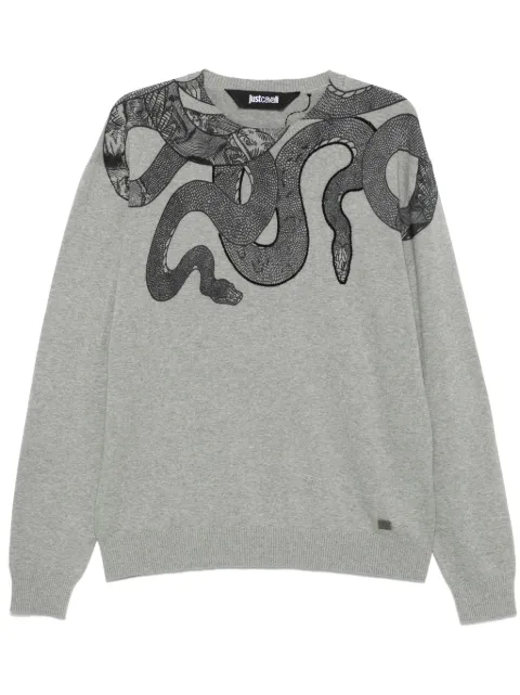 Just Cavalli suéter con estampado de piel de serpiente