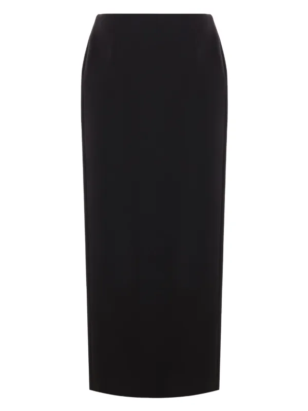 Valentino Garavani logo-plaque Wool Pencil Skirt Black FARFETCH JO