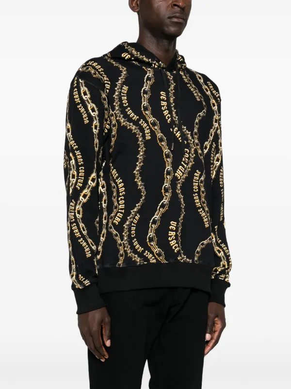 Versace Jeans Couture Chain Couture Hoodie | Black | FARFETCH