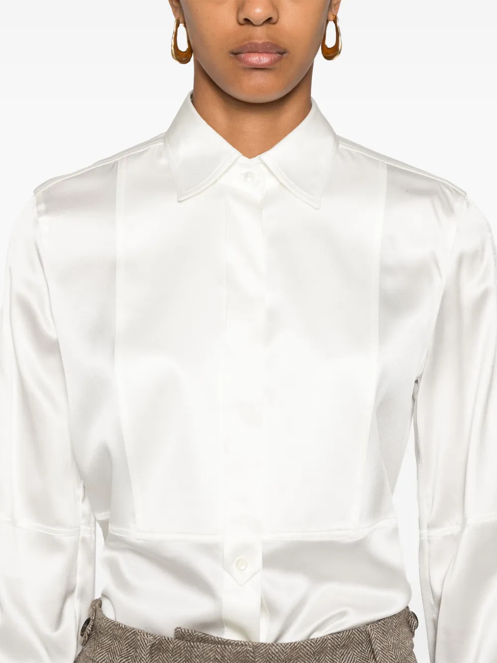 Brunello Cucinelli Satijnen blouse Beige