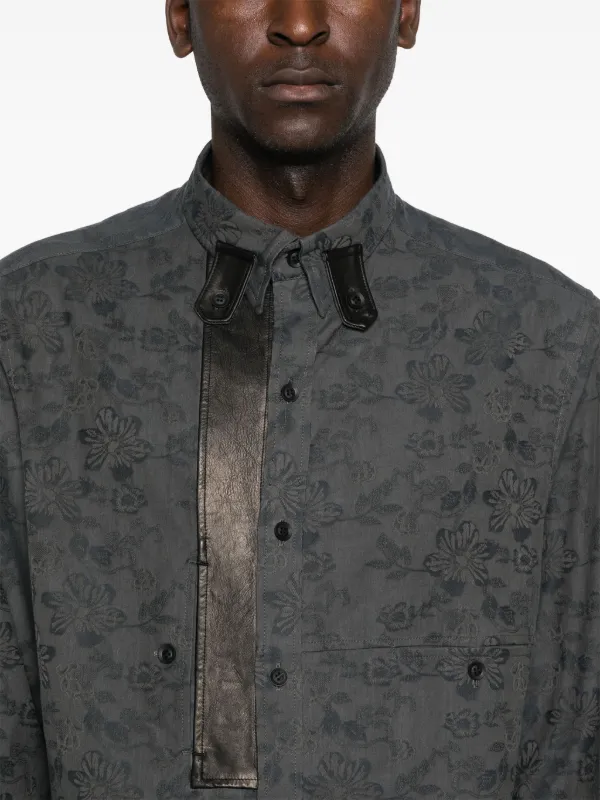Yohji Yamamoto floral-jacquard Shirt | Blue | FARFETCH CA