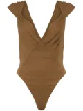 Saint Laurent crossed bodysuit - Brown