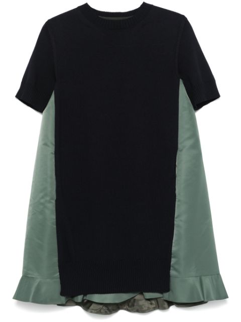 sacai panelled mini dress