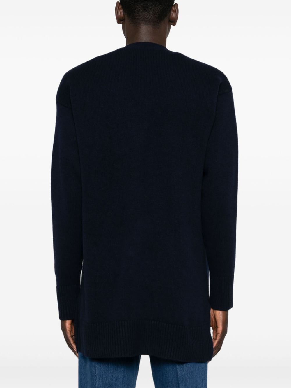 Shop Giorgio Armani V-neck Cardigan In Blue