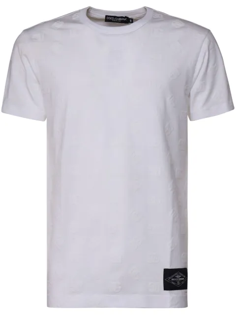 Dolce & Gabbana logo-flocked cotton T-shirt