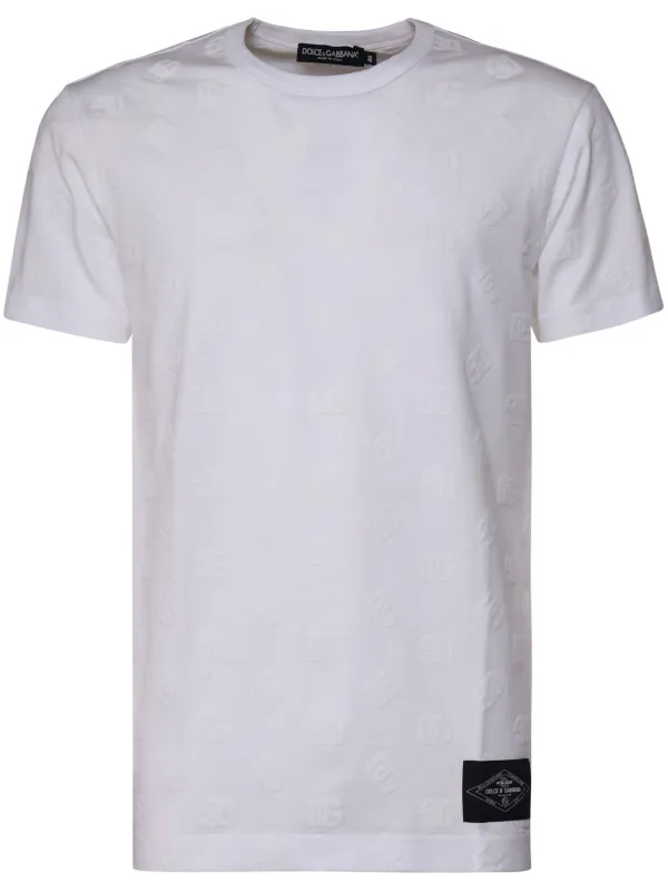 【DOLCE&GABBANA】フロックプリント コットン Tシャツ 半袖 Dolce & Gabbana フロックロゴ Tシャツ | ホワイト | FARFETCH JP
