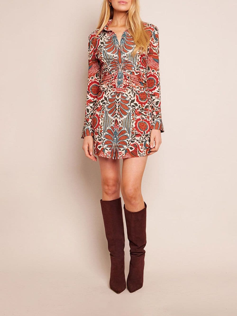 Shop Cara Cara Shirley Mini Dress In Red