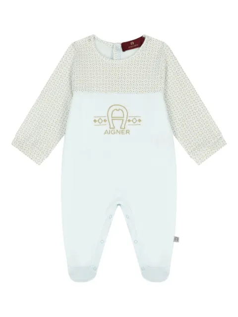 Aigner Kids mameluco con logo bordado