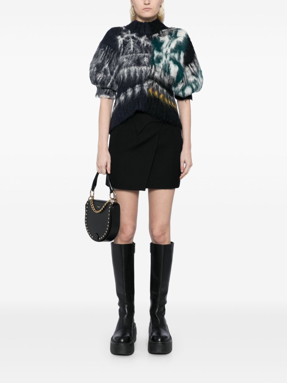 sacai patterned knitted top - Black