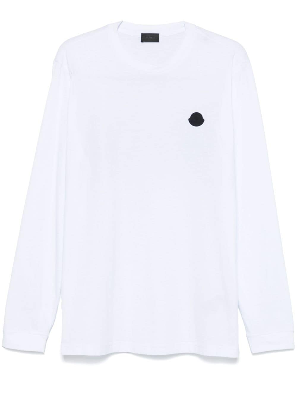 Shop Moncler Rubberised-logo T-shirt In Weiss