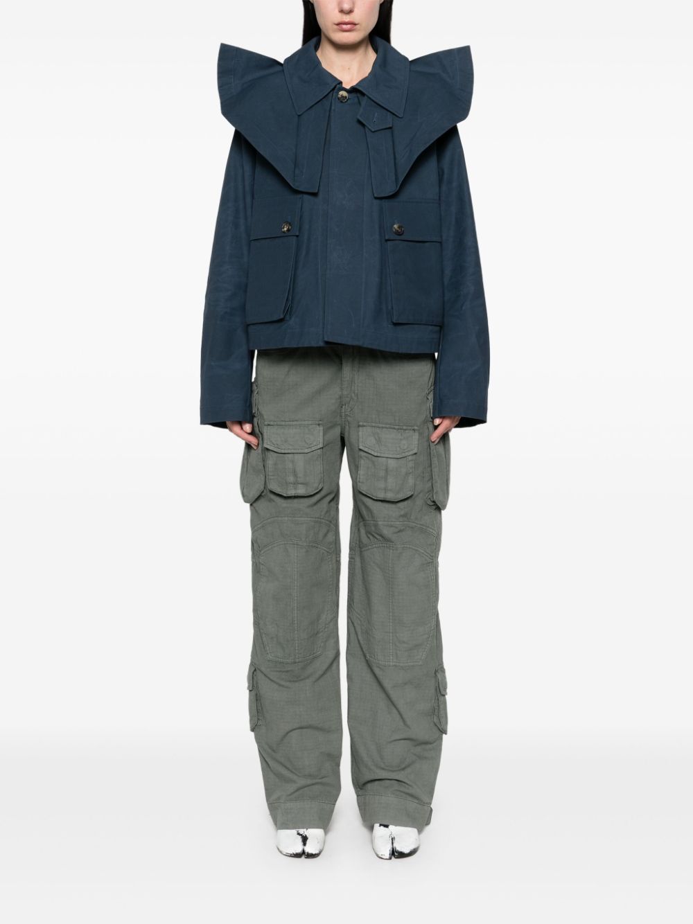 JW Anderson Cropped trenchcoat - Blauw