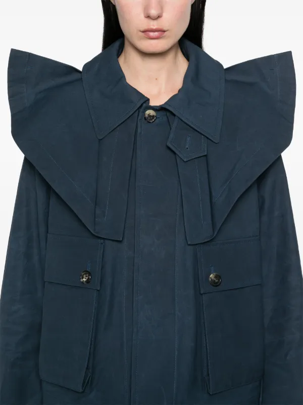 ジャケット JW ANDERSON Women Jackets JK0328PG1592888 Dark Blue JW Anderson Cropped Trench Jacket | Blue | FARFETCH