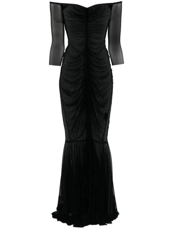 NORMA KAMALI ホルターネック ドレープドレス NORMA KAMALI ストレッチメッシュ オーバーサイズ タイネック