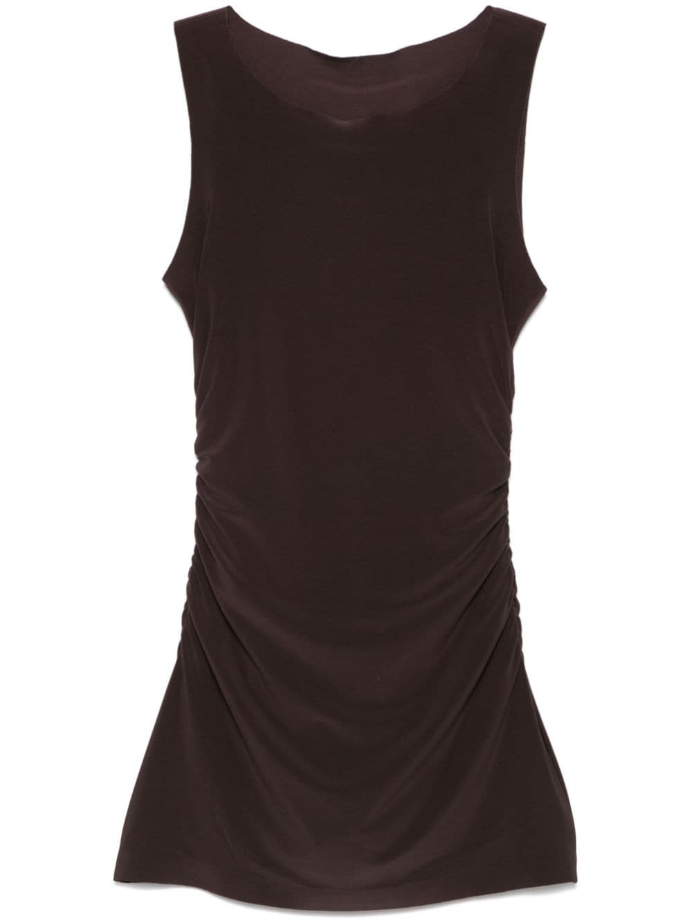 Shop Norma Kamali Pickleball Mini Dress In Brown