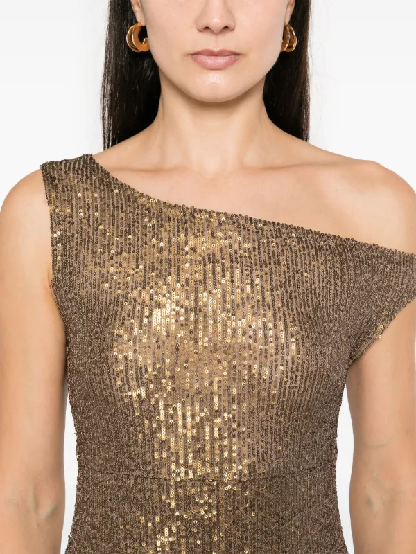 green emerald velvet dress CONVERTIBLE – Gold – Norma Kamali main image 1