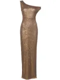 Norma Kamali sequin-embellished gown - Brown