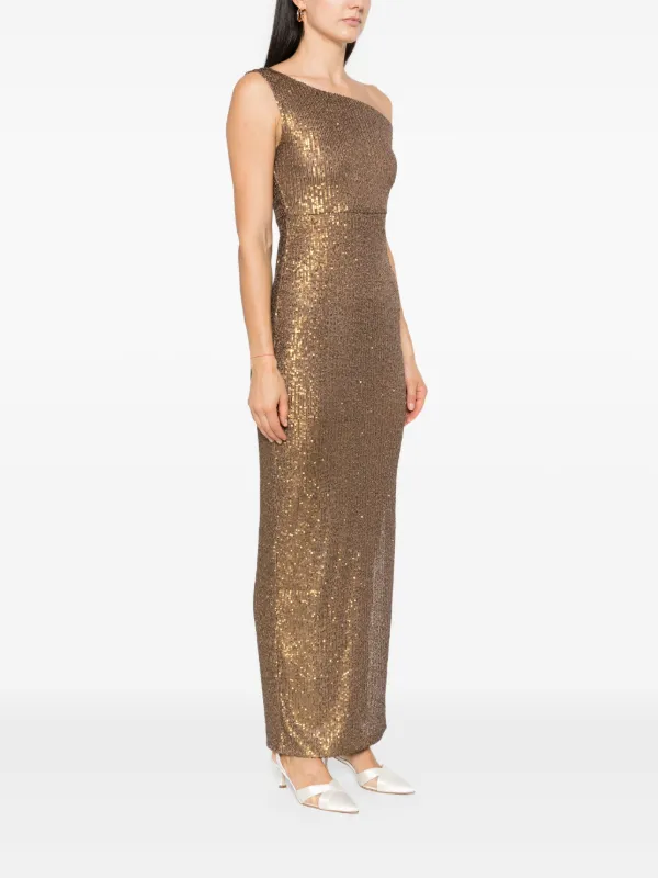 Norma Kamali Sequin-embellished Gown - Brown Norma Kamali Sequin-embellished Gown - Brown